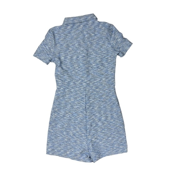 Princess Polly Blue Space Dye Short Sleeve Textured Camille Romper - Picture 6 of 6